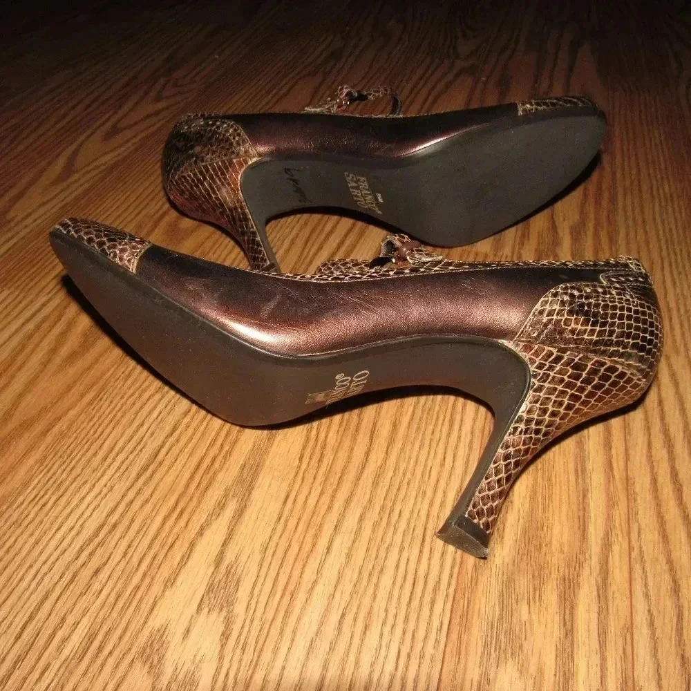 Franco Sarto Mary Jane Snakeskin Pumps Heels 8.5M